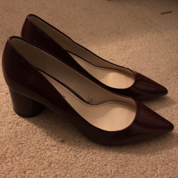 Zara burgundy block heels - Picture 2 of 6